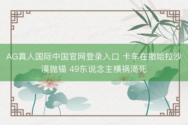 AG真人国际中国官网登录入口 卡车在撒哈拉沙漠抛锚 49东说念主横祸渴死
