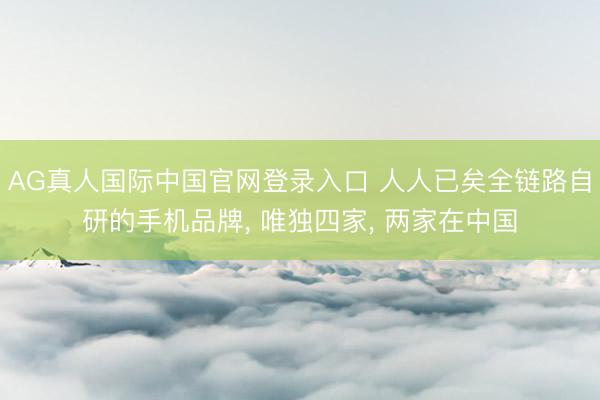 AG真人国际中国官网登录入口 人人已矣全链路自研的手机品牌， 唯独四家， 两家在中国