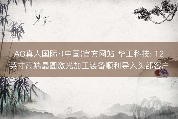 AG真人国际·(中国)官方网站 华工科技: 12英寸高端晶圆激光加工装备顺利导入头部客户