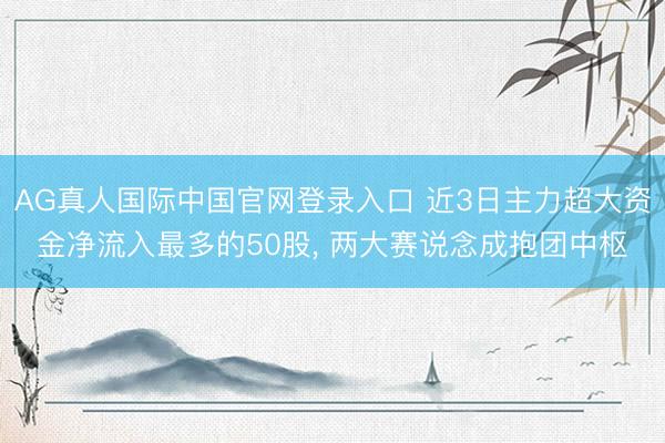 AG真人国际中国官网登录入口 近3日主力超大资金净流入最多的50股， 两大赛说念成抱团中枢